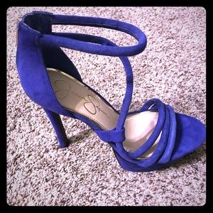 Vibrant blue Jessica Simspon heels